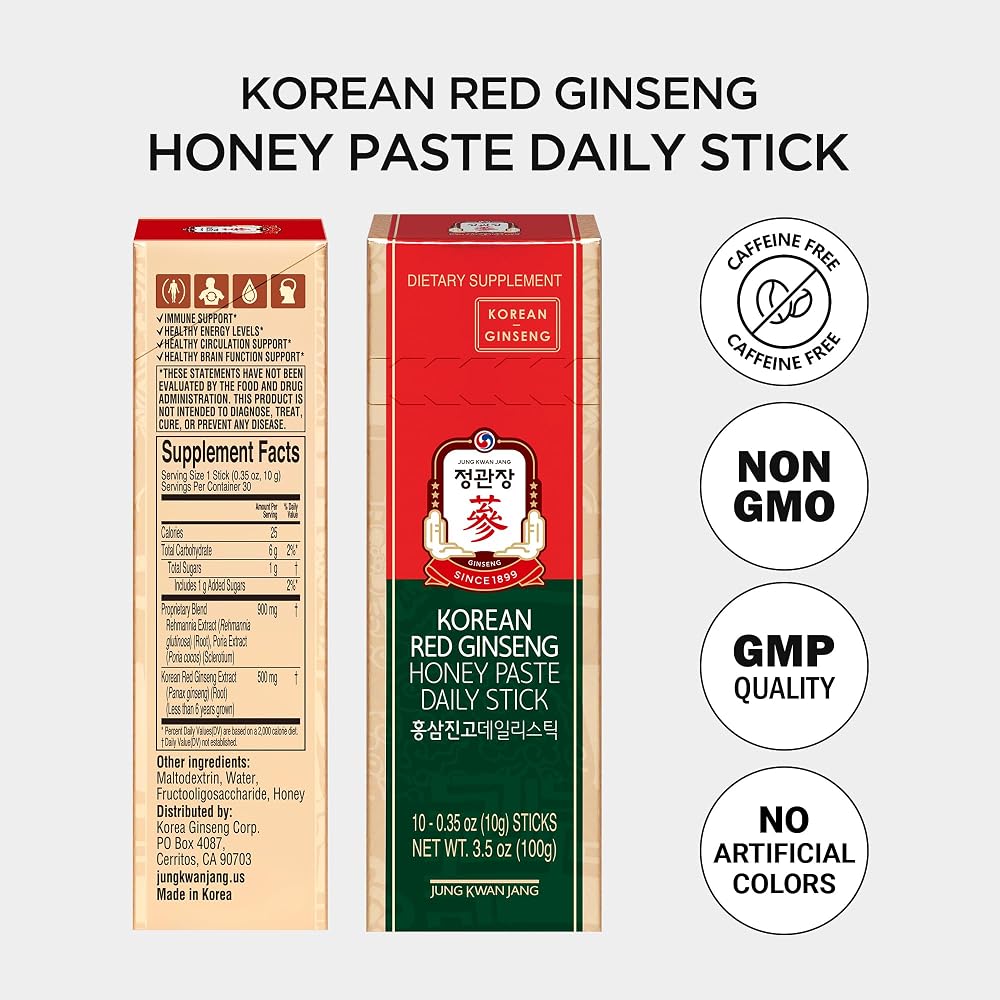 JUNG KWAN JANG Korean Red Ginseng Honey Paste Energy Booster - 30 Sticks - image 7