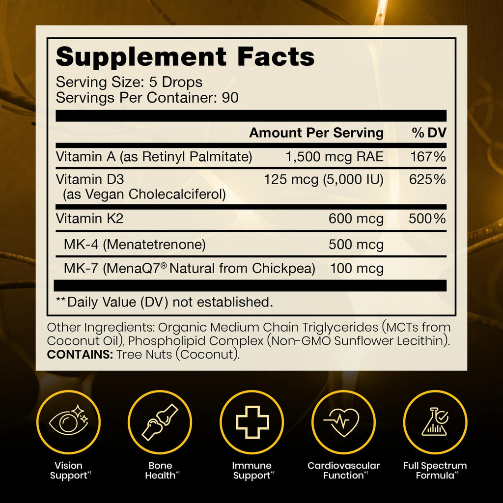Pure Therapro Rx Vegan A-D-K “Full Spectrum" Drops for Best Absorption