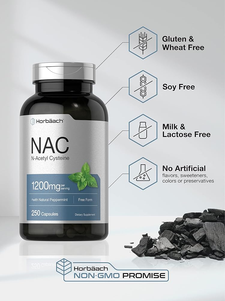 Horbäach NAC N-Acetyl Cysteine 1200mg - 250 Capsules - image 4