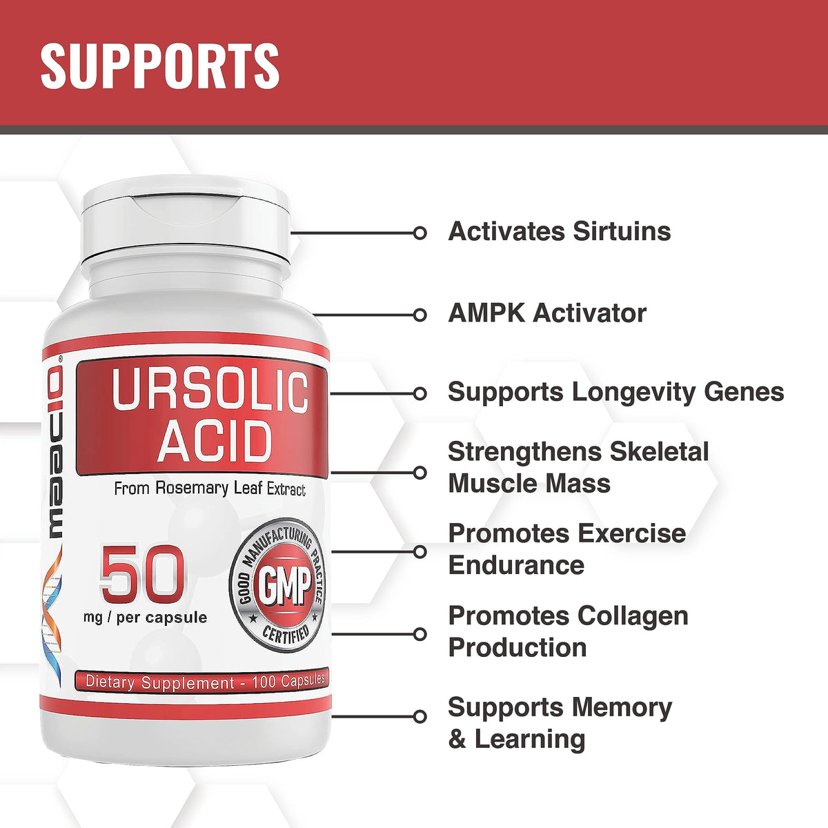 MAAC10 Ursolic Acid 50mg - 100 Capsules - image 7