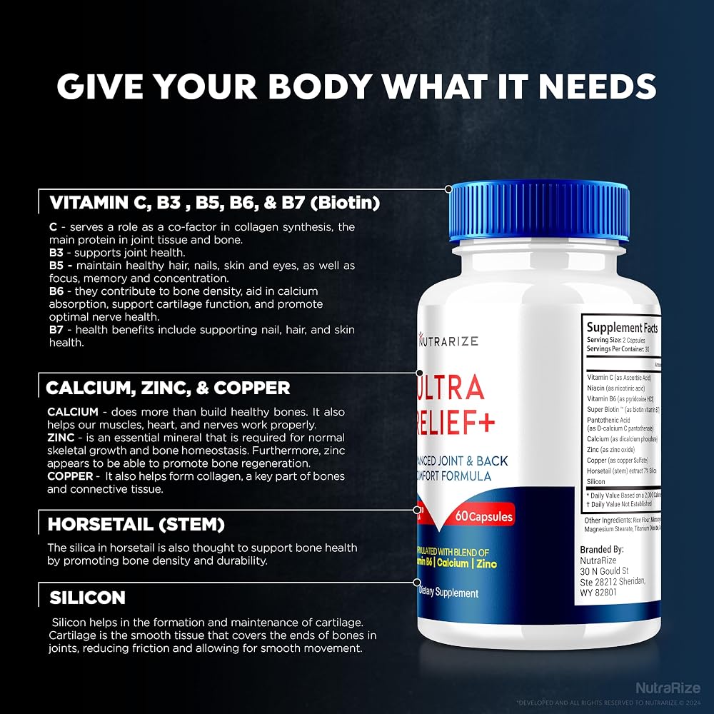 NutraRize Ultra Relief+ Joint Support Capsules - 180 Capsules - image 5