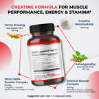 Ultra Herbs Creatine 1500 mg with Ginseng & Ashwagandha - 180 Capsules - image 3
