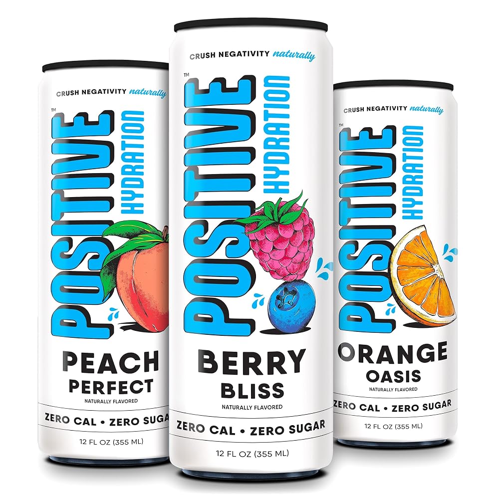Positive Beverage Electrolyte Sparkling Water Immunity Support - 12 Cans