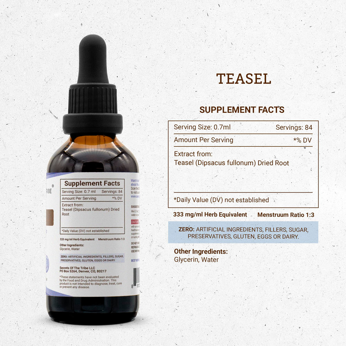Secrets of the Tribe Teasel Alcohol-Free Liquid Extract