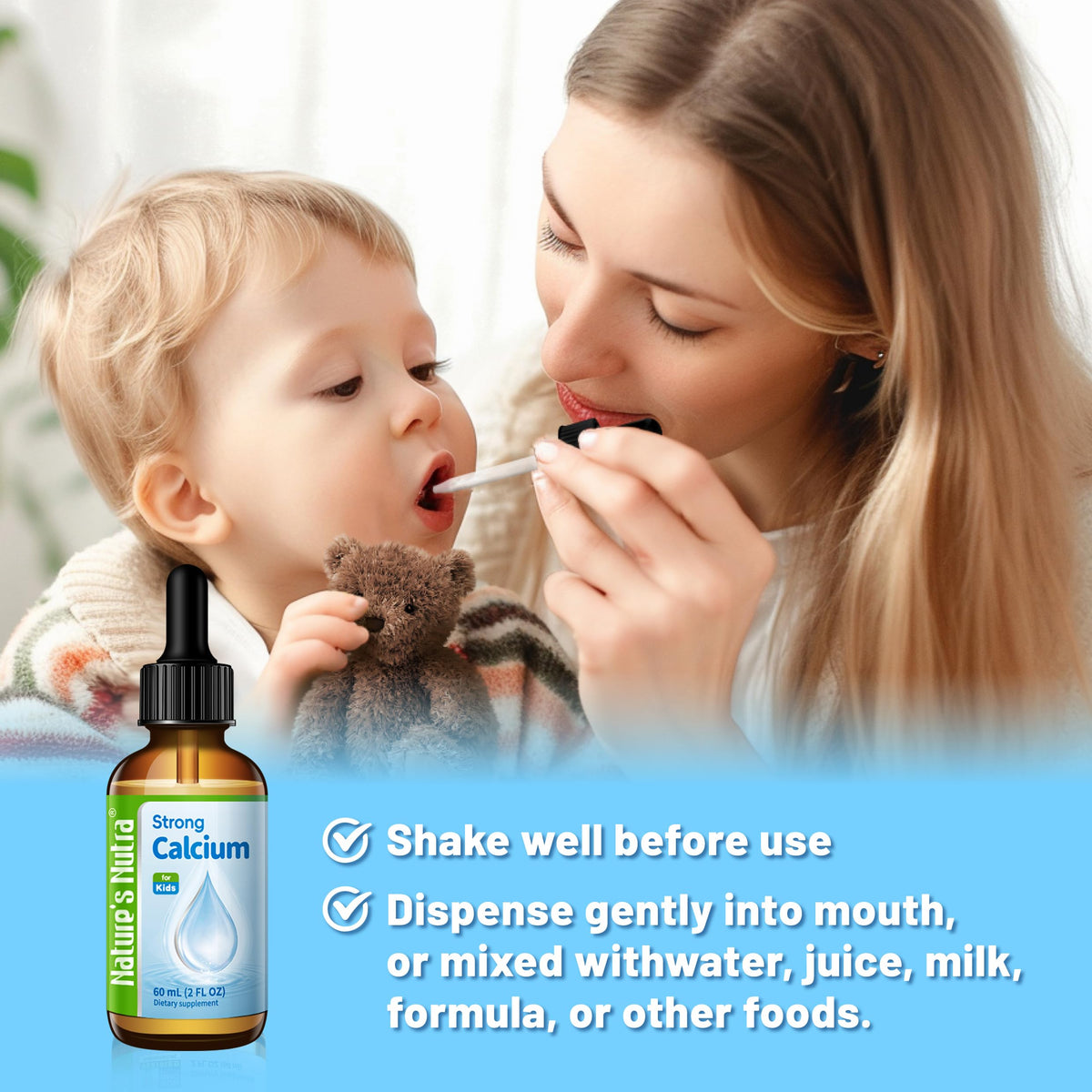 Nature's Nutra Strong Calcium with K2 Liquid Drops - 2 Fl Oz - image 4