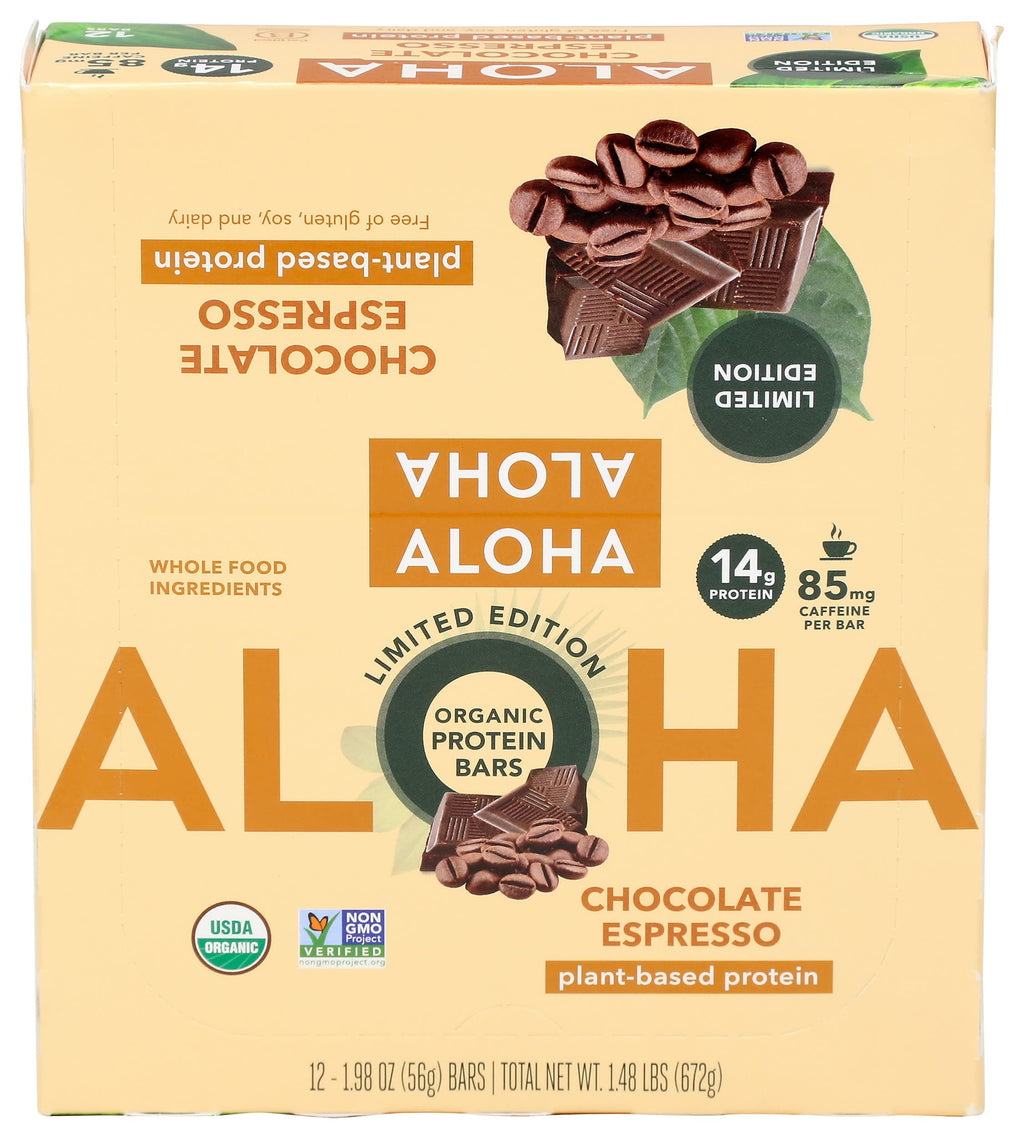 ALOHA Organic Chocolate Espresso Protein Bars - 12 Pack - image 3