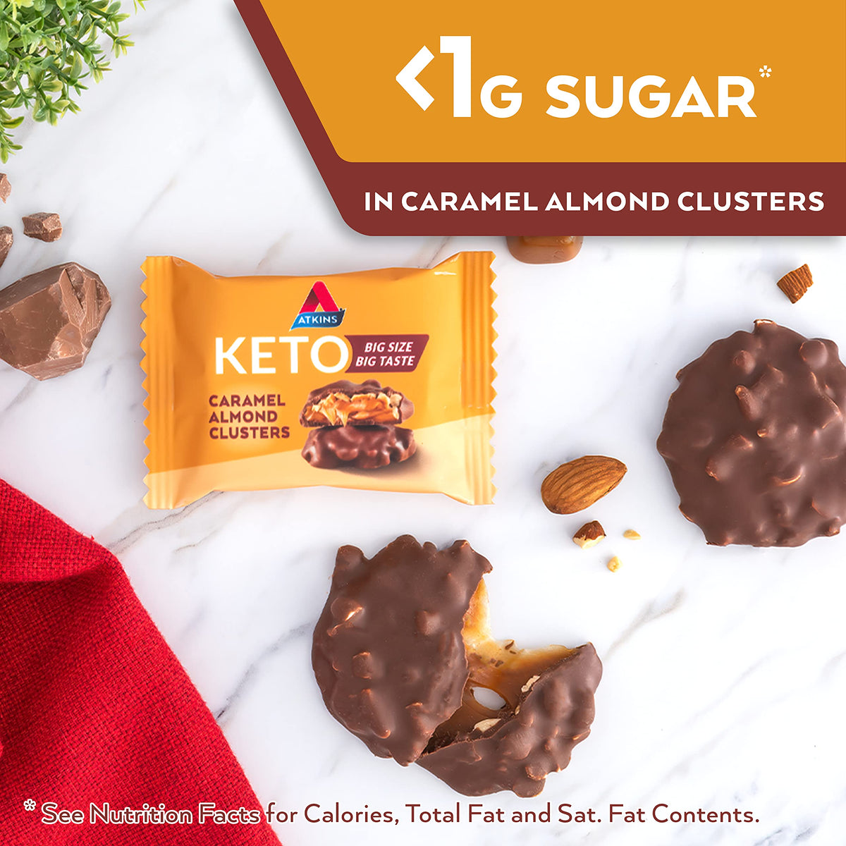 Atkins Caramel Almond Clusters Keto Nutrition Bar - 8 Count - image 6