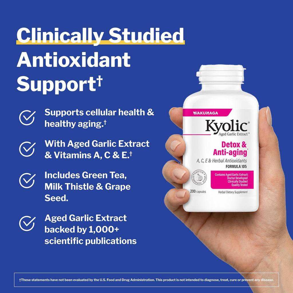 Kyolic Formula 105 Aged Garlic Extract Detox and Anti-Aging