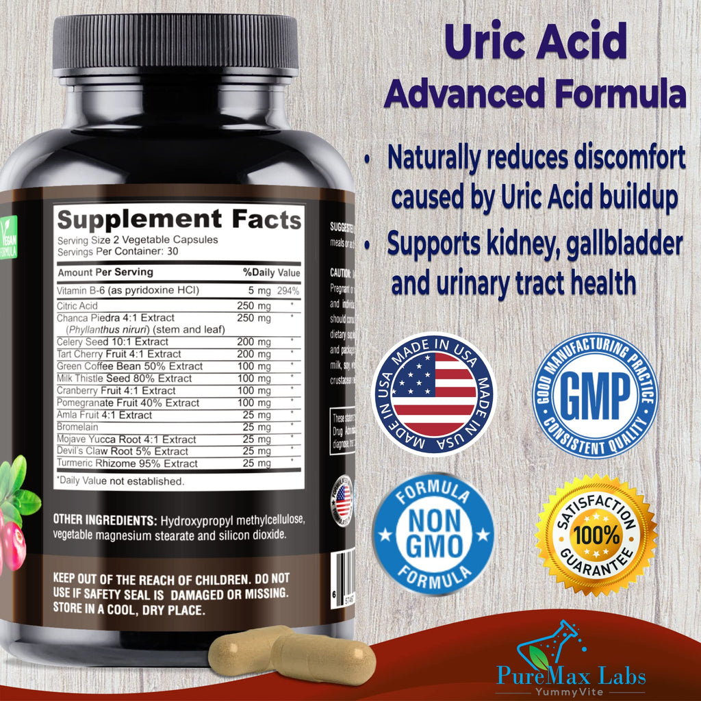 YUMMYVITE Uric Acid Advanced Formula - 60 Capsules - image 2