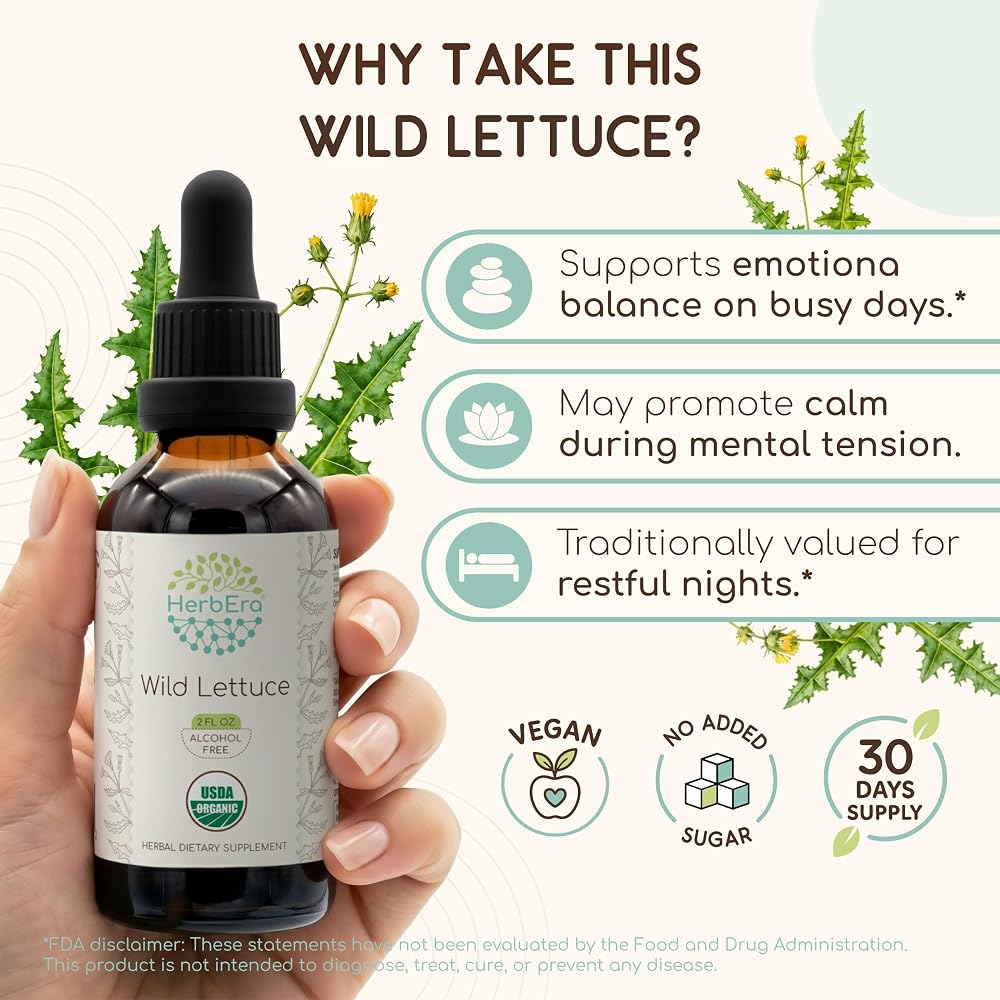 HerbEra Wild Lettuce USDA Organic Tincture