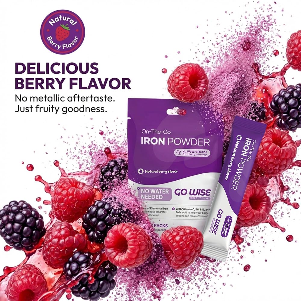 Go Wise Gentle Iron Supplement for Women and Men - Powder Stick Packs