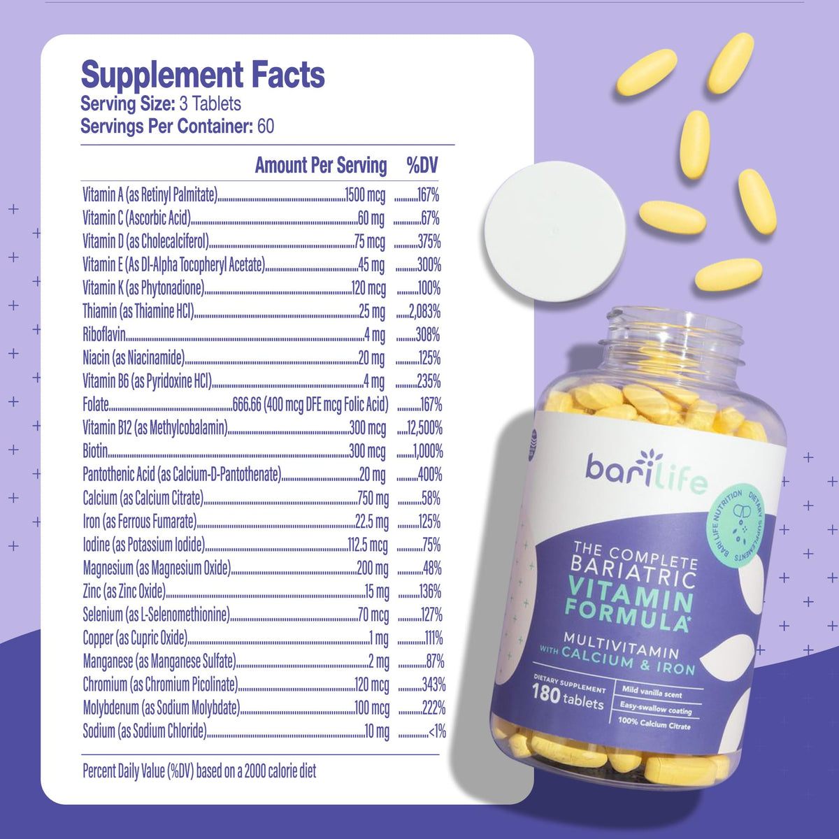 Bari Life Complete Bariatric Multivitamin Tablet with Calcium Citrate - image 2