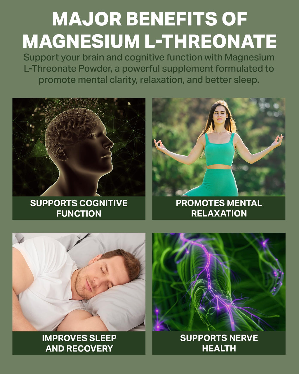 HormoneSynergy Magnesium L-Threonate Powder w/Magtein®- Magnesium