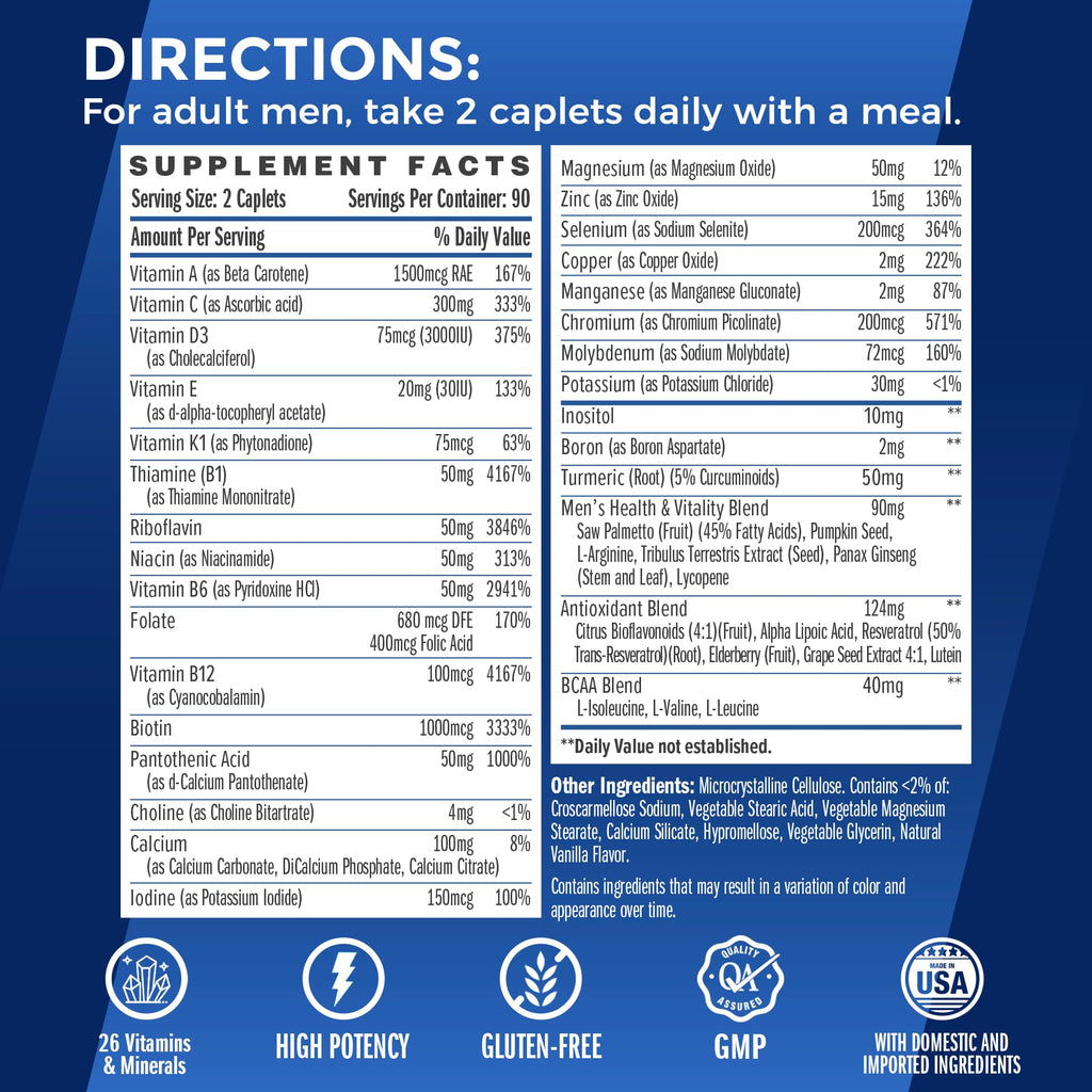 Vitamin World Ultra 360 Multivitamin for Men, Energy & Performance - 180 Caplets - image 2