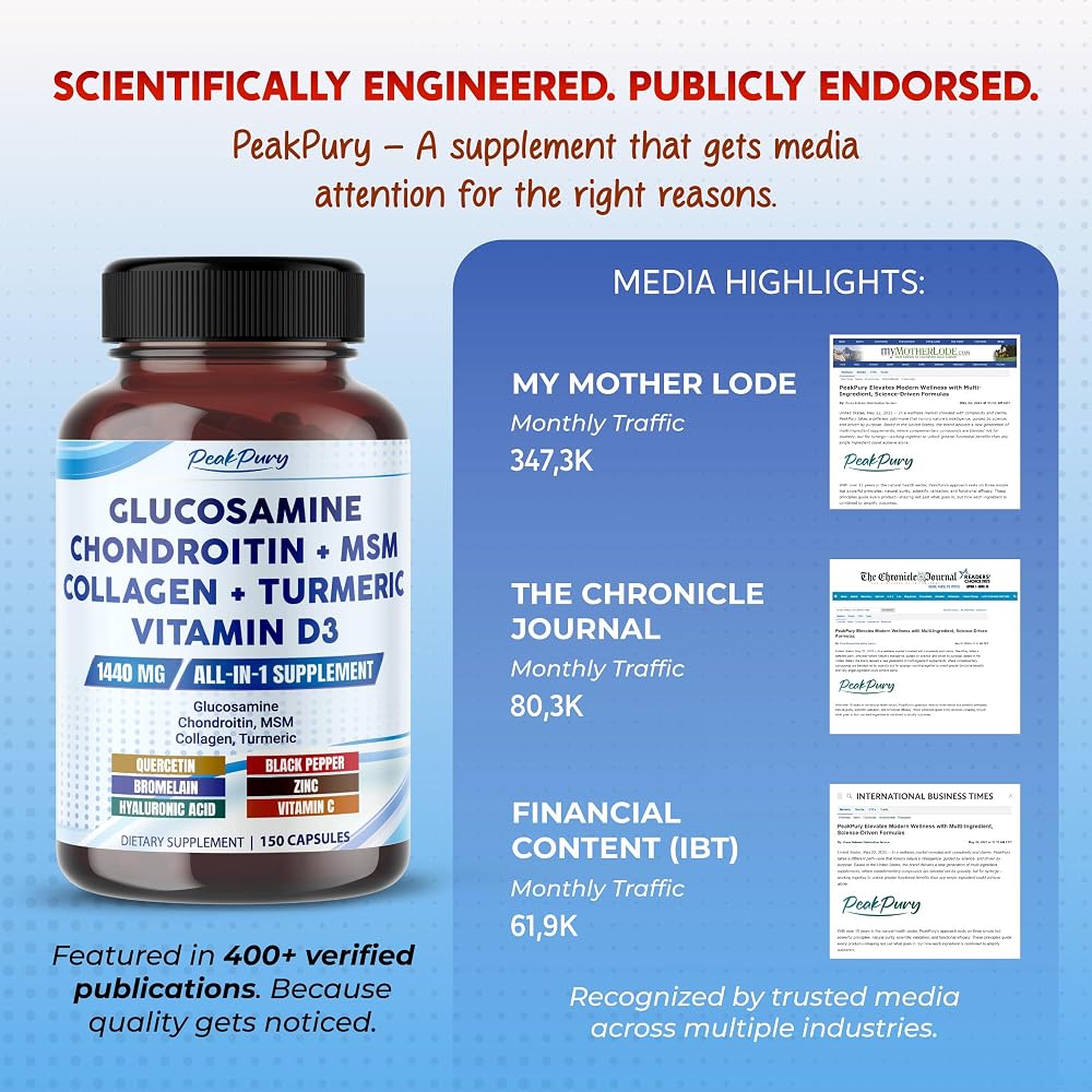 PeakPury Glucosamine HCl 1440 mg Joint Support - 150 Capsules - image 6