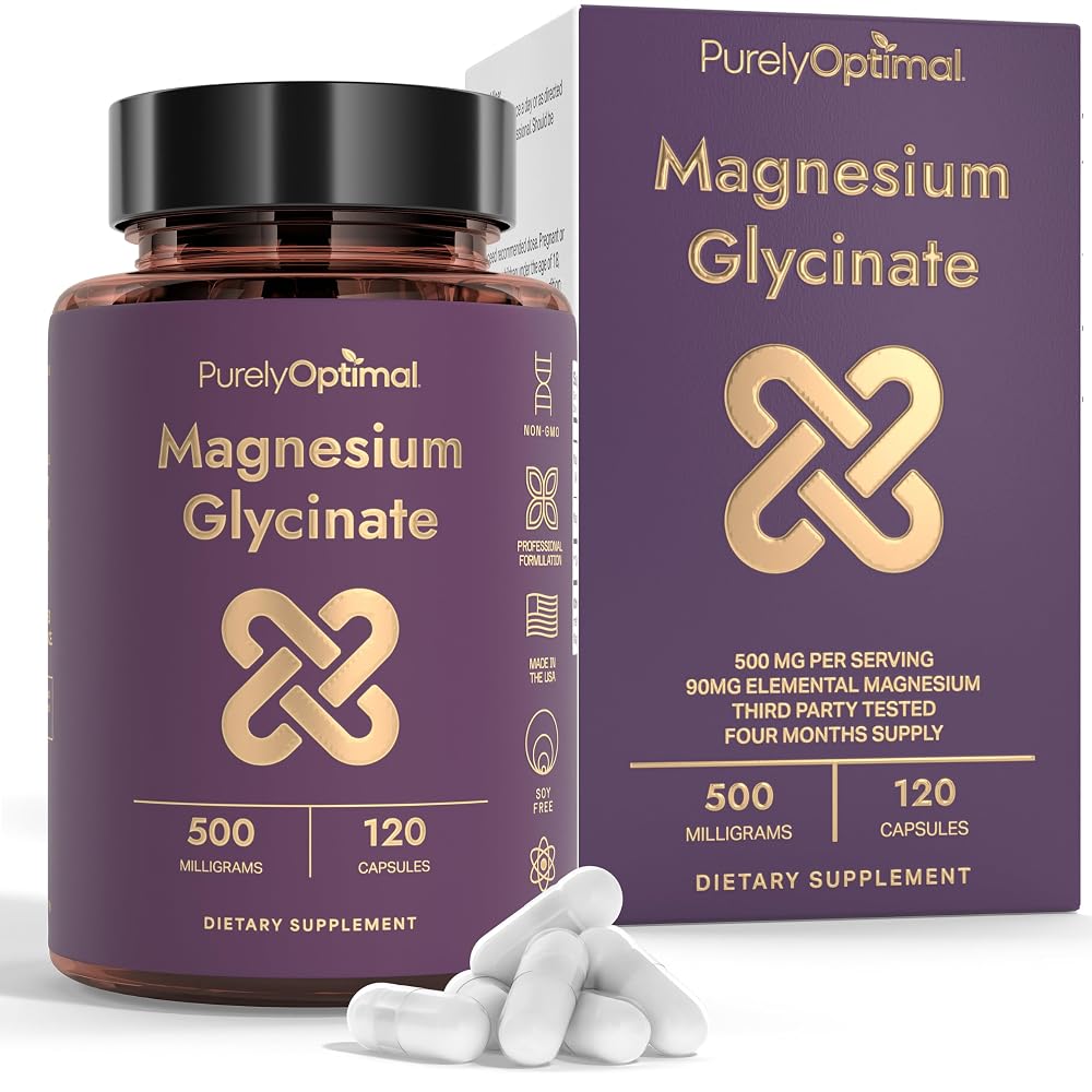 Purely Optimal Magnesium Supplements 500mg (Multiple Types) - 120