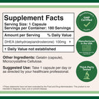 Double Wood Supplements DHEA 100mg Extra Strength - 180 Capsules - image 2