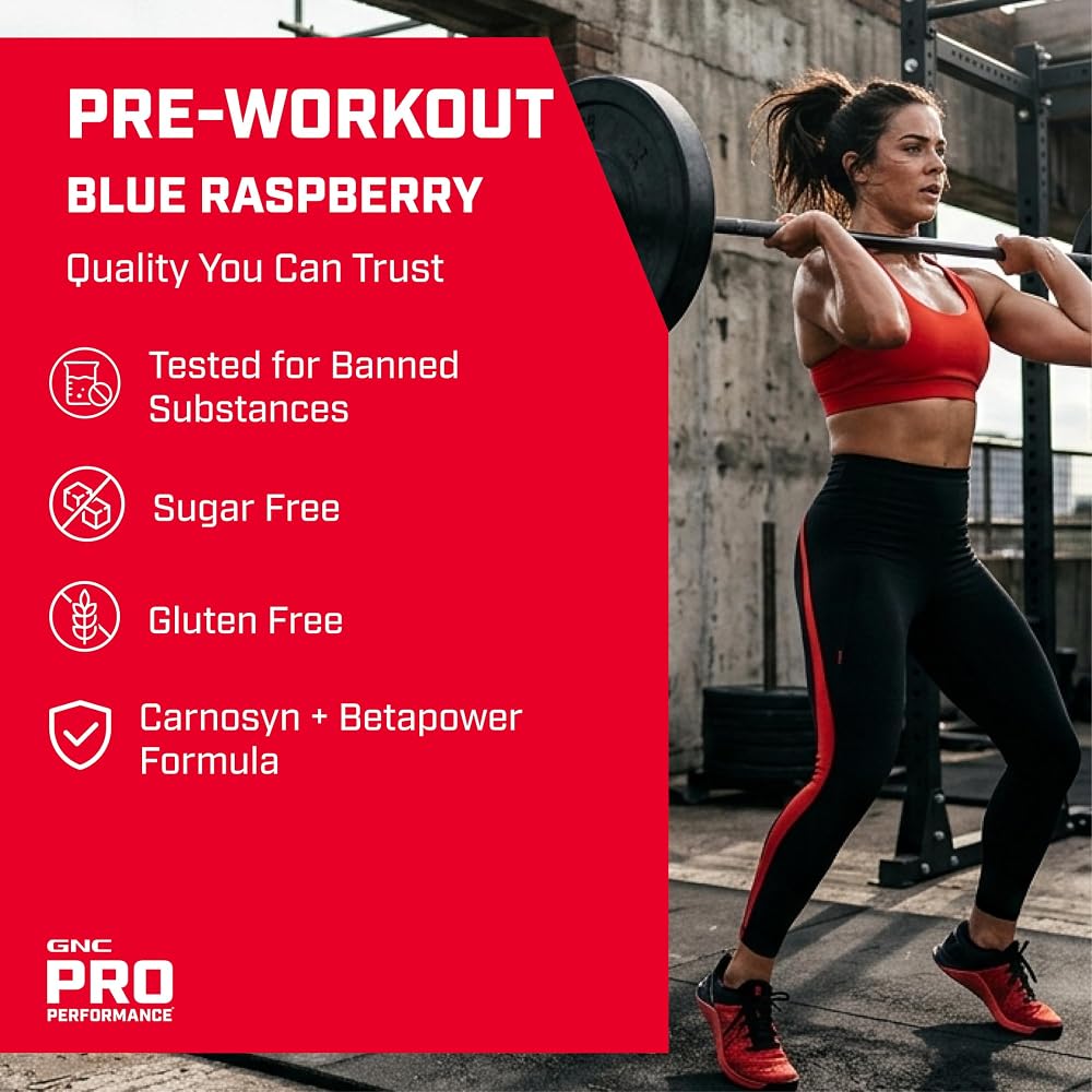 GNC Pro Performance Pre-Workout Blue Raspberry - 30 Servings - image 3