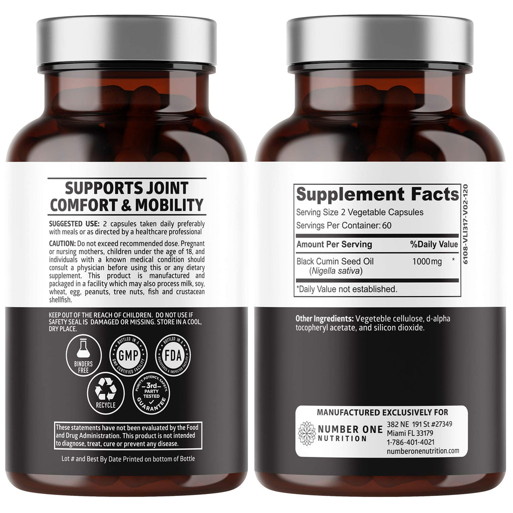Number One Nutrition Black Seed Oil 1000 mg - 120 Capsules - image 2