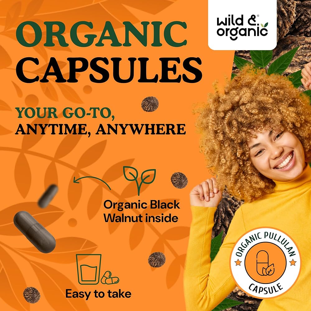 Wild & Organic USDA Organic Black Walnut Capsules 900 mg - Detox - image 4