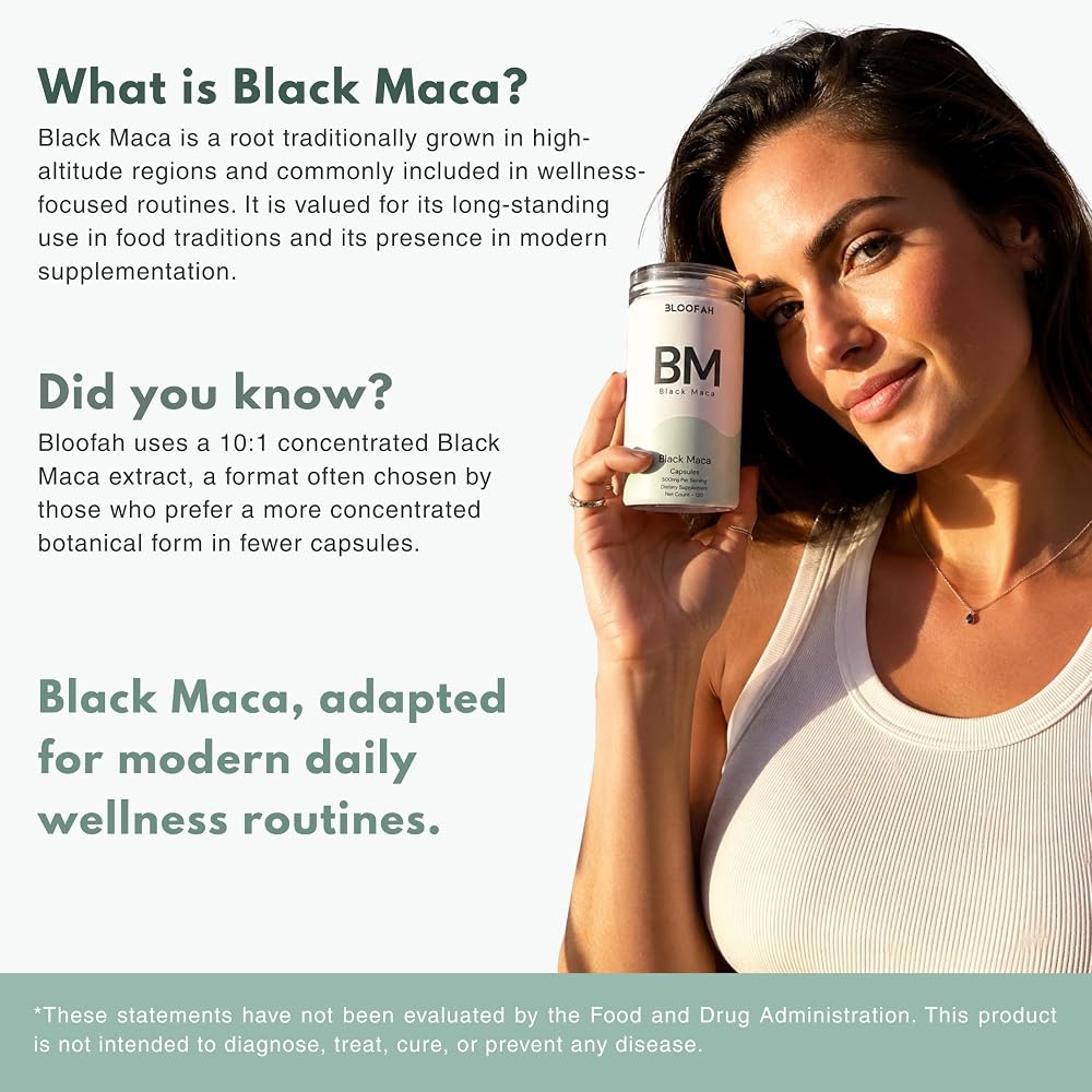 Bloofah BM Black Maca Capsules 500mg - 120 Count - image 3