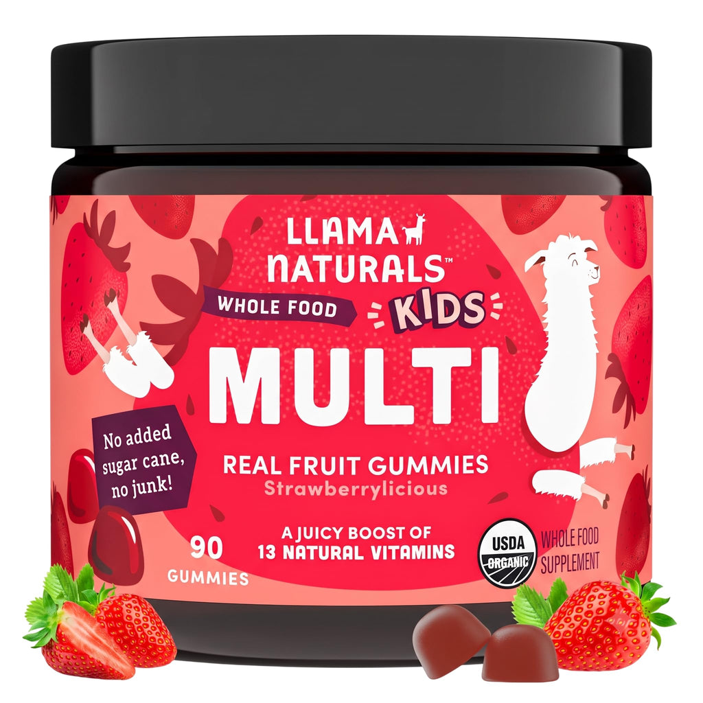 Llama Naturals Kids Multivitamin Gummies Strawberry - 90 Count