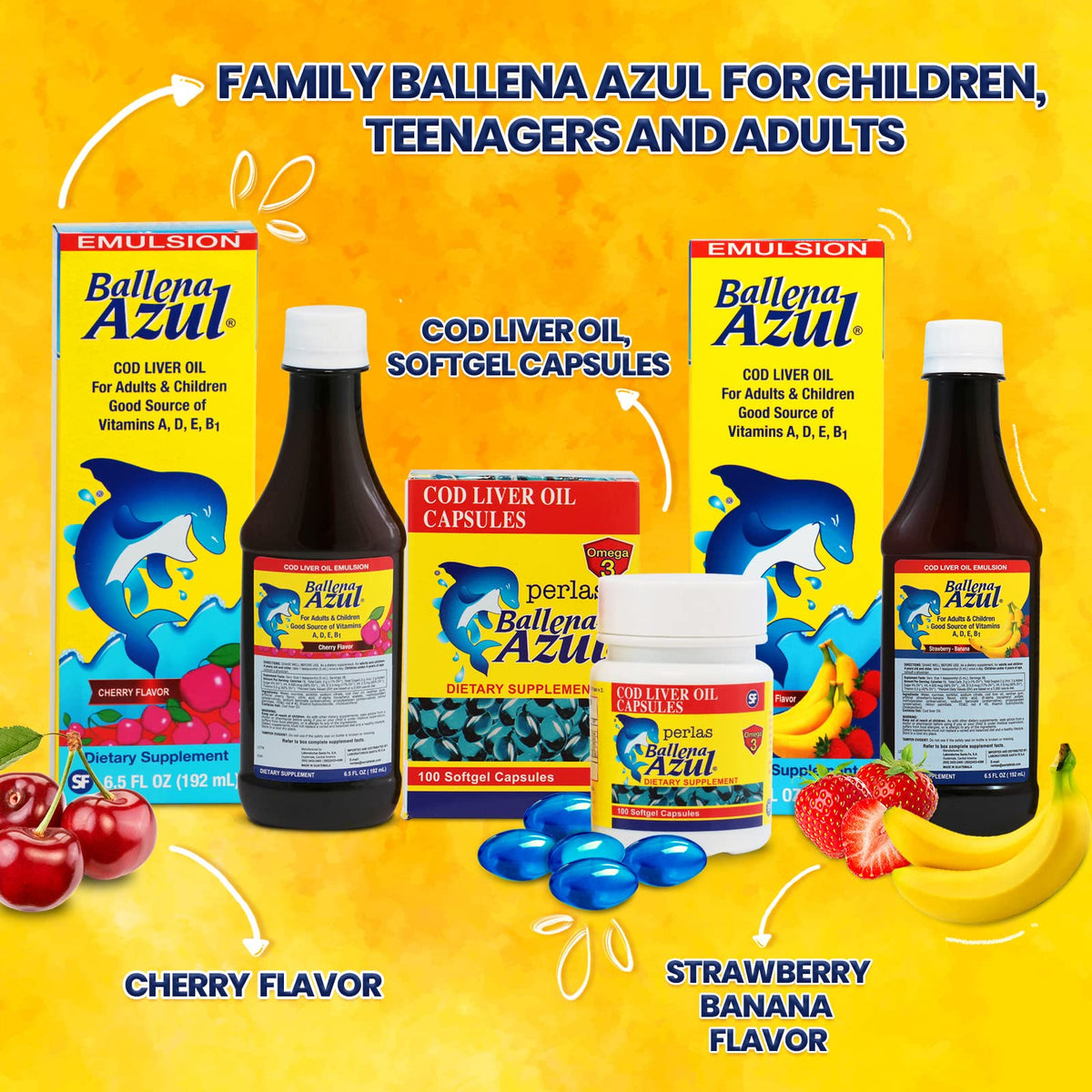 Ballena Azul Cod Liver Oil Emulsion for Adults and Children - 6 Fl Oz - image 3