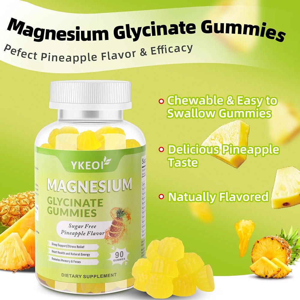 YKEOI Magnesium Glycinate Gummies 500 mg with Ashwagandha - 90 Count - image 7