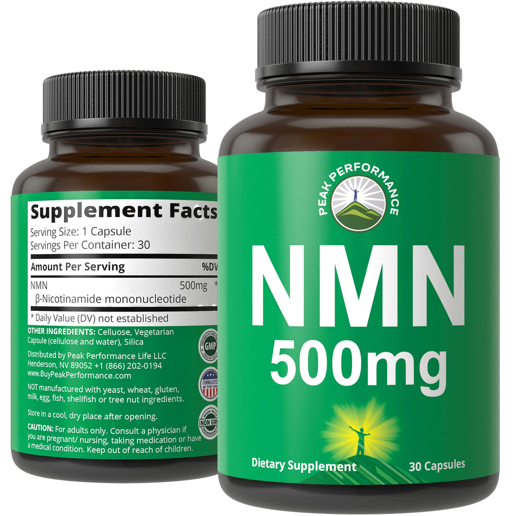 Peak Performance NMN Supplement 500mg - 30 Capsules