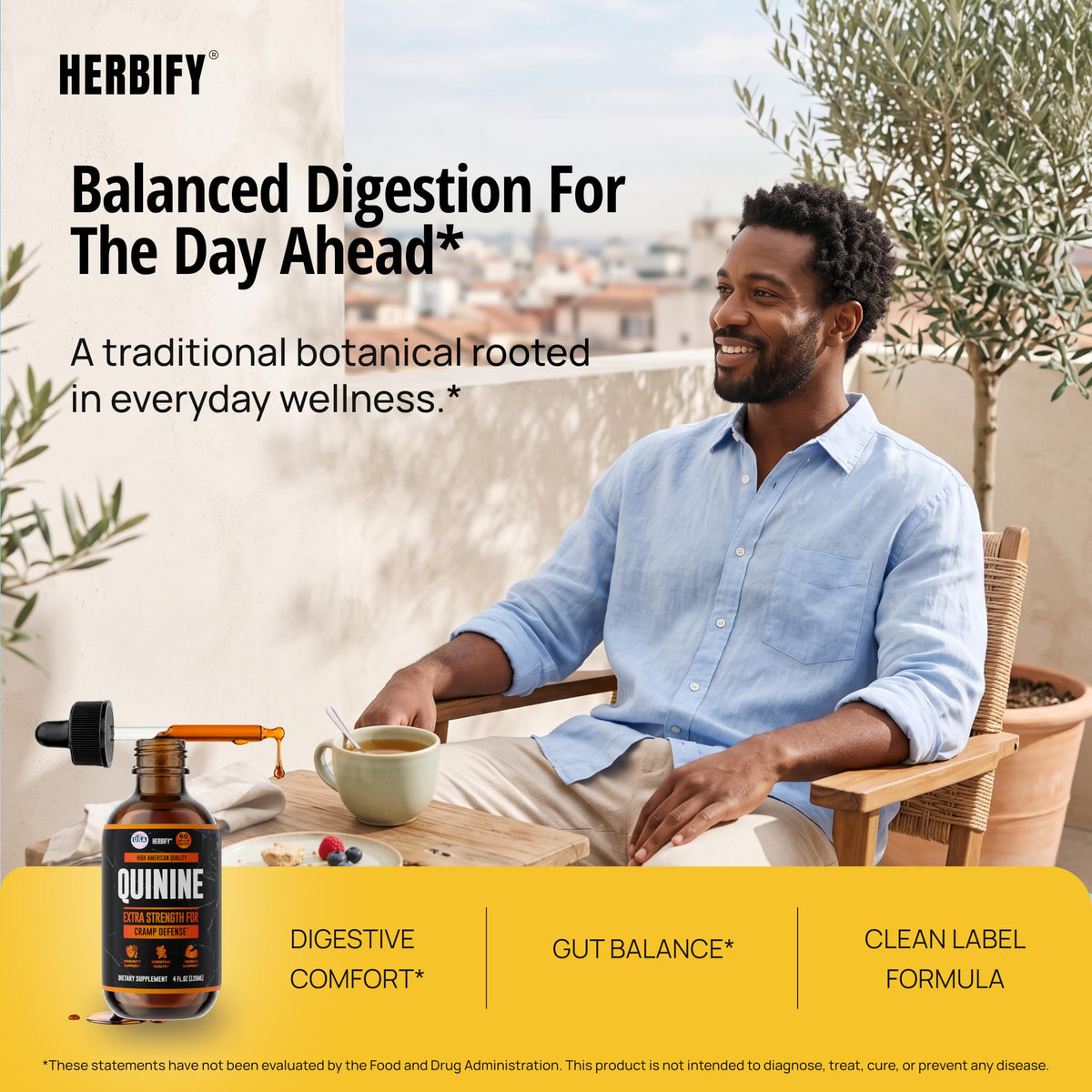 HERBIFY Quinine Tincture Liquid Extract for Digestion - 4 oz - image 3