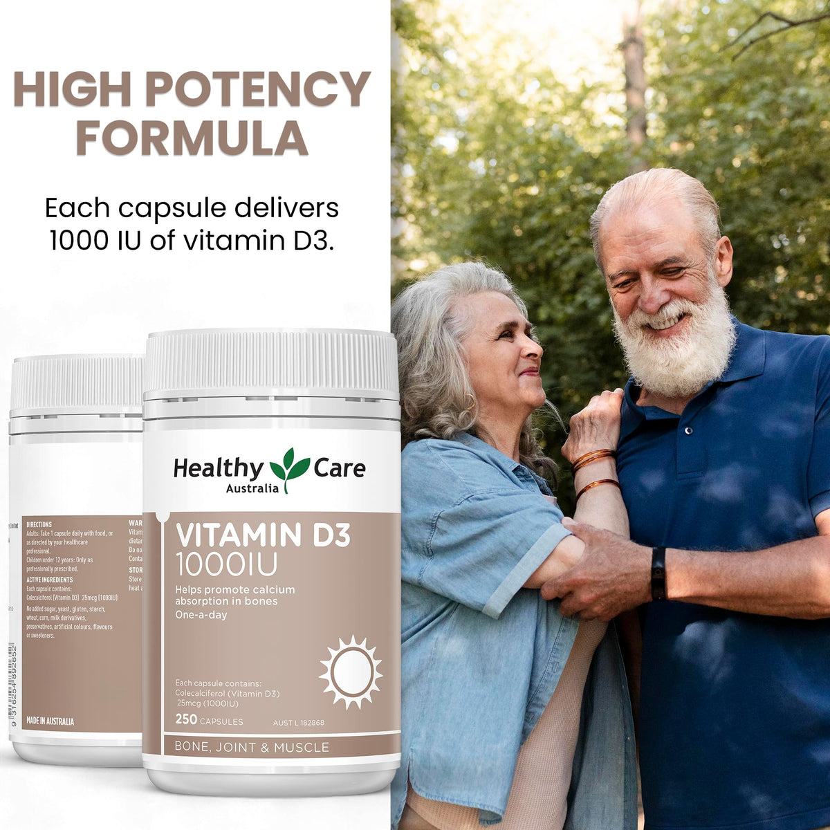 Healthy Care Vitamin D3 1000 IU - 250 Softgels - image 3