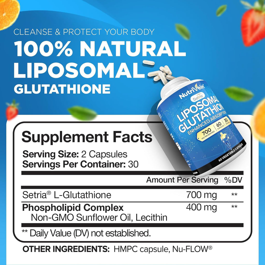 Nutrivein Liposomal Glutathione 700 mg - 60 Capsules - image 2