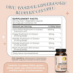 Future Kind Vegan Lion's Mane Mushroom Complex Brain Support - 30 Capsules - image 5