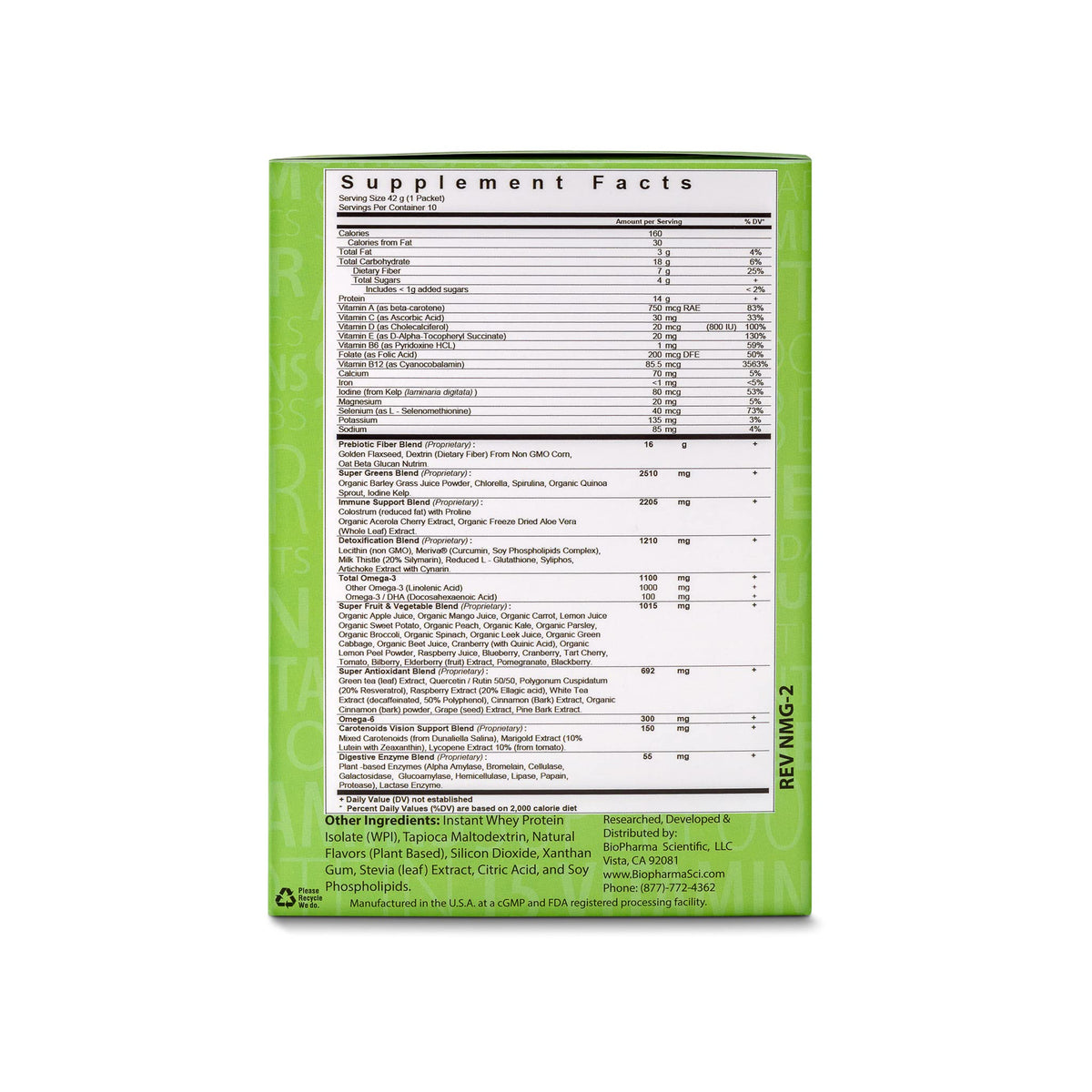 BioPharma Scientific NanoMeal Meal Replacement Shake, Tropical Fruit - image 3
