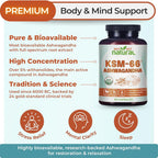 Why Not Natural Organic Ashwagandha KSM-66 Supplements - 90 Capsules - image 2