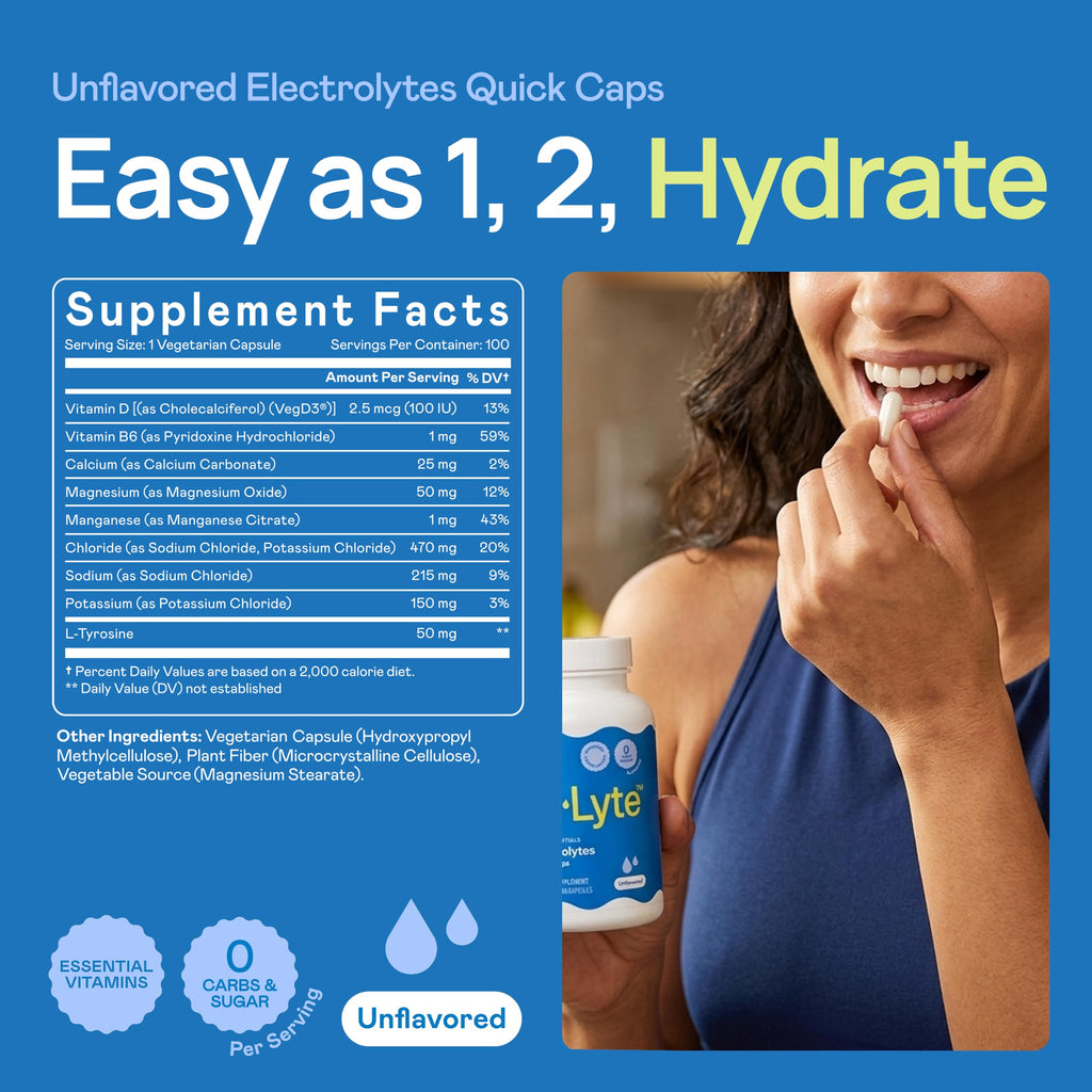 Hi-Lyte Daily Essentials Electrolytes Quick Caps Unflavored - 100 Capsules - image 3