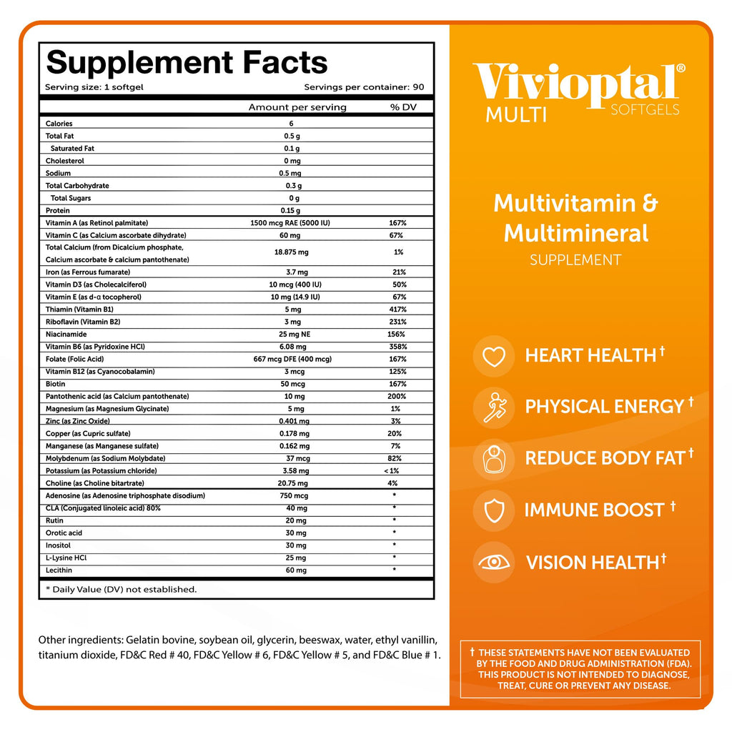 Vivioptal Multi Multivitamin & Multimineral - 90 Softgels - image 6