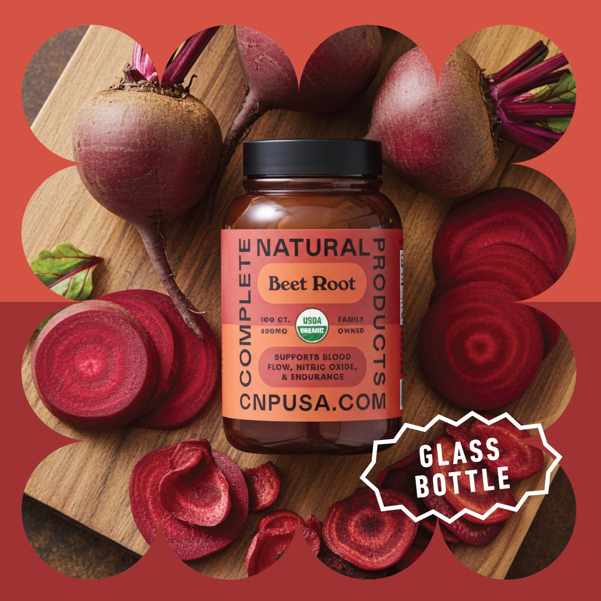 Complete Natural Products Organic Beet Root 620mg Capsules - 100 Count - image 4