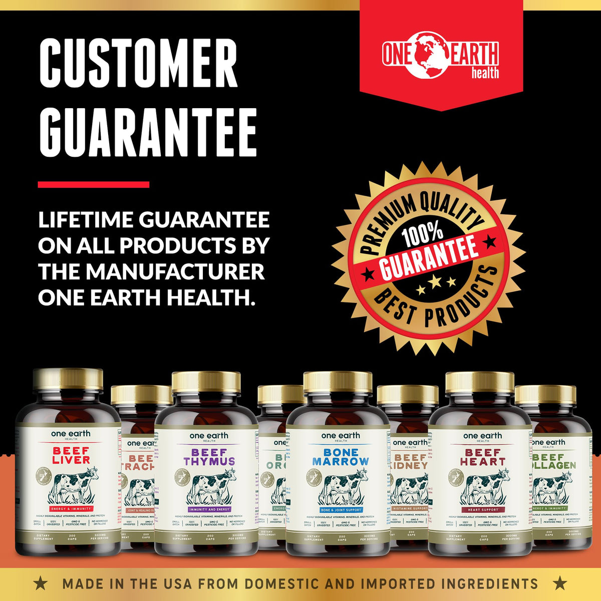 One Earth Health Grass Fed Beef Organs Supplement - 200 Capsules - image 6
