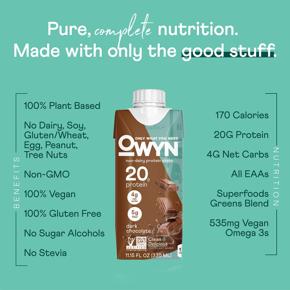 OWYN Only What You Need Vegan Protein Shake - 12 Pack - image 3