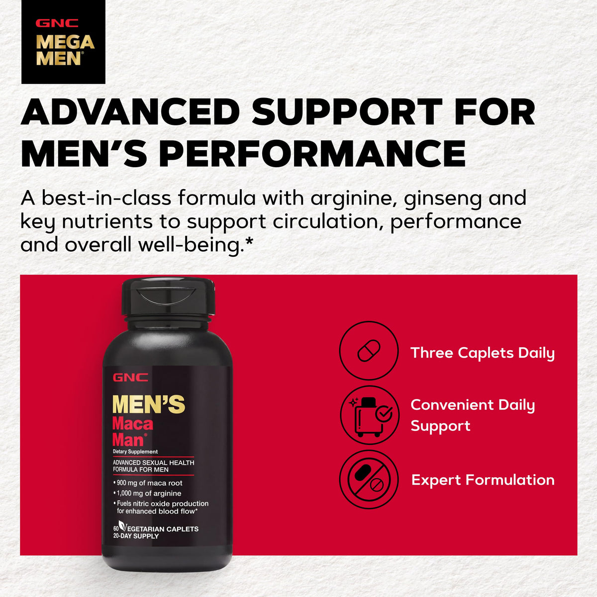 GNC Men's Maca Man 900 mg - 120 Caplets - image 3