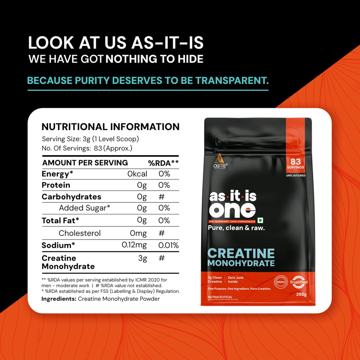 Asitis Nutrition Creatine Monohydrate Powder - 8.8 oz - image 3