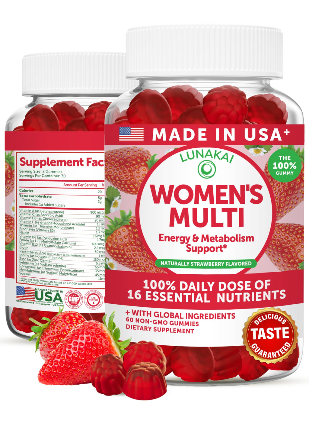 Lunakai Womens Multivitamin Gummies - Tastiest Proprietary Formula