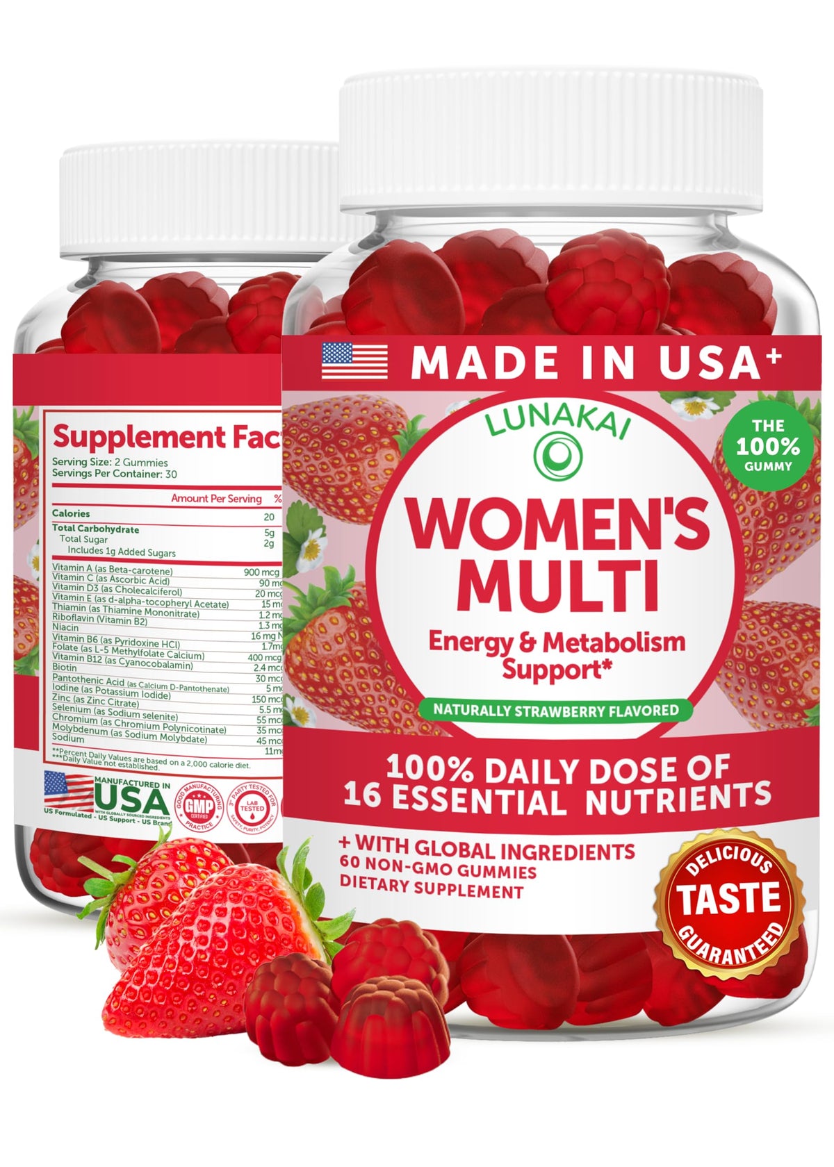 Lunakai Womens Multivitamin Gummies - Tastiest Proprietary Formula