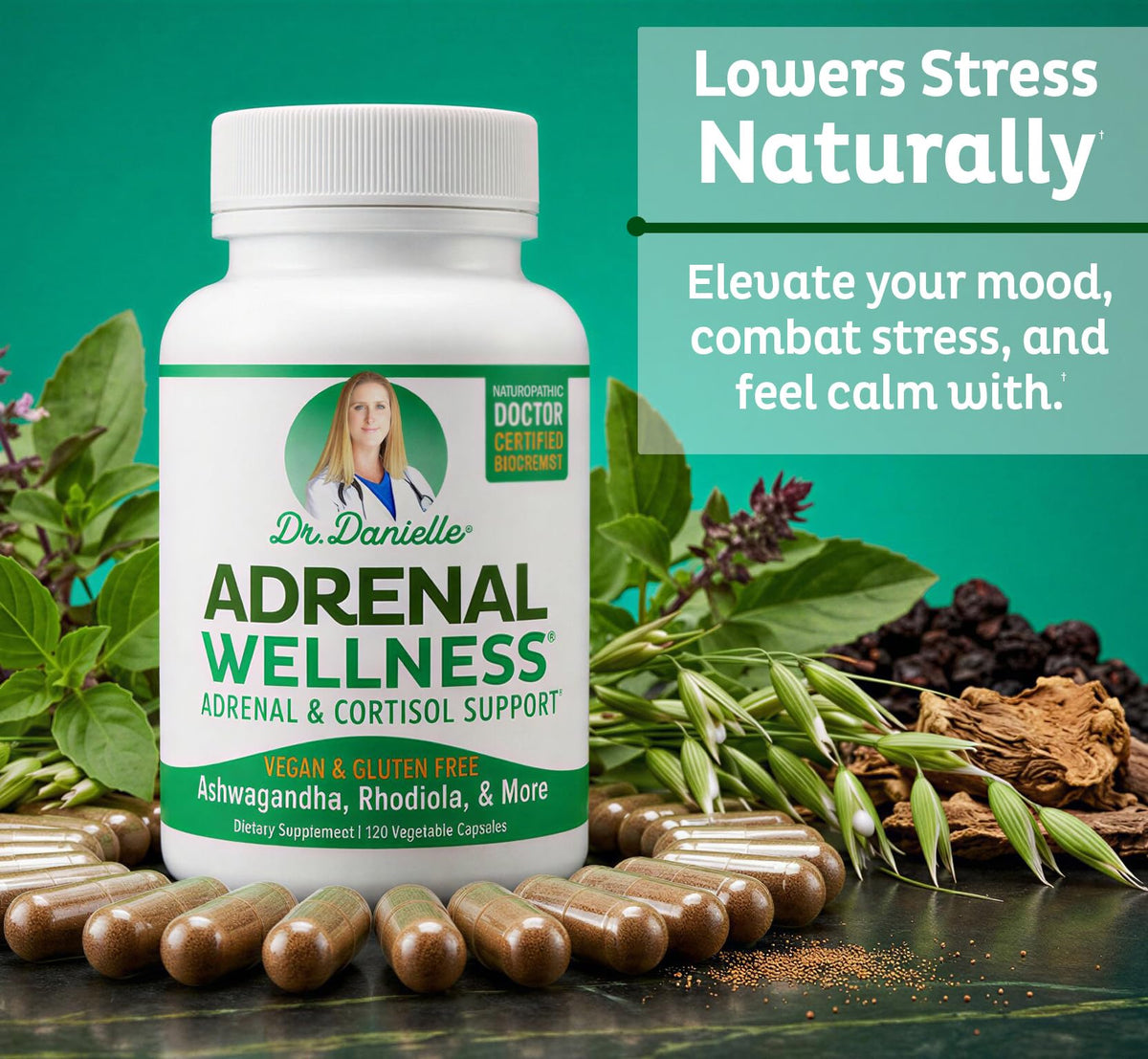 Doctor Danielle Adrenal Wellness Ashwagandha Capsules - 120 Capsules - image 5