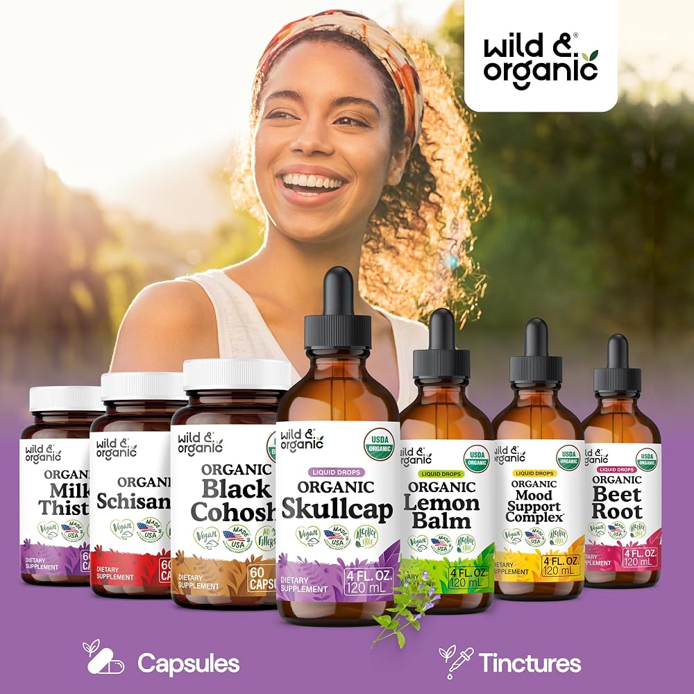 Wild & Organic Skullcap Herb Tincture for Mood - 4 fl oz - image 8
