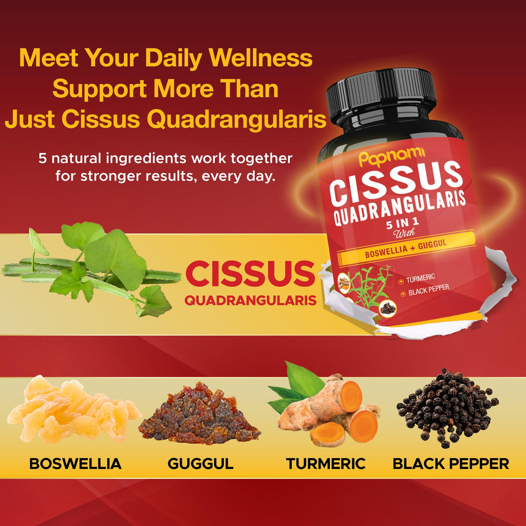 Papnami Cissus Quadrangularis Extract with Boswellia & Turmeric - 90 Capsules - image 4