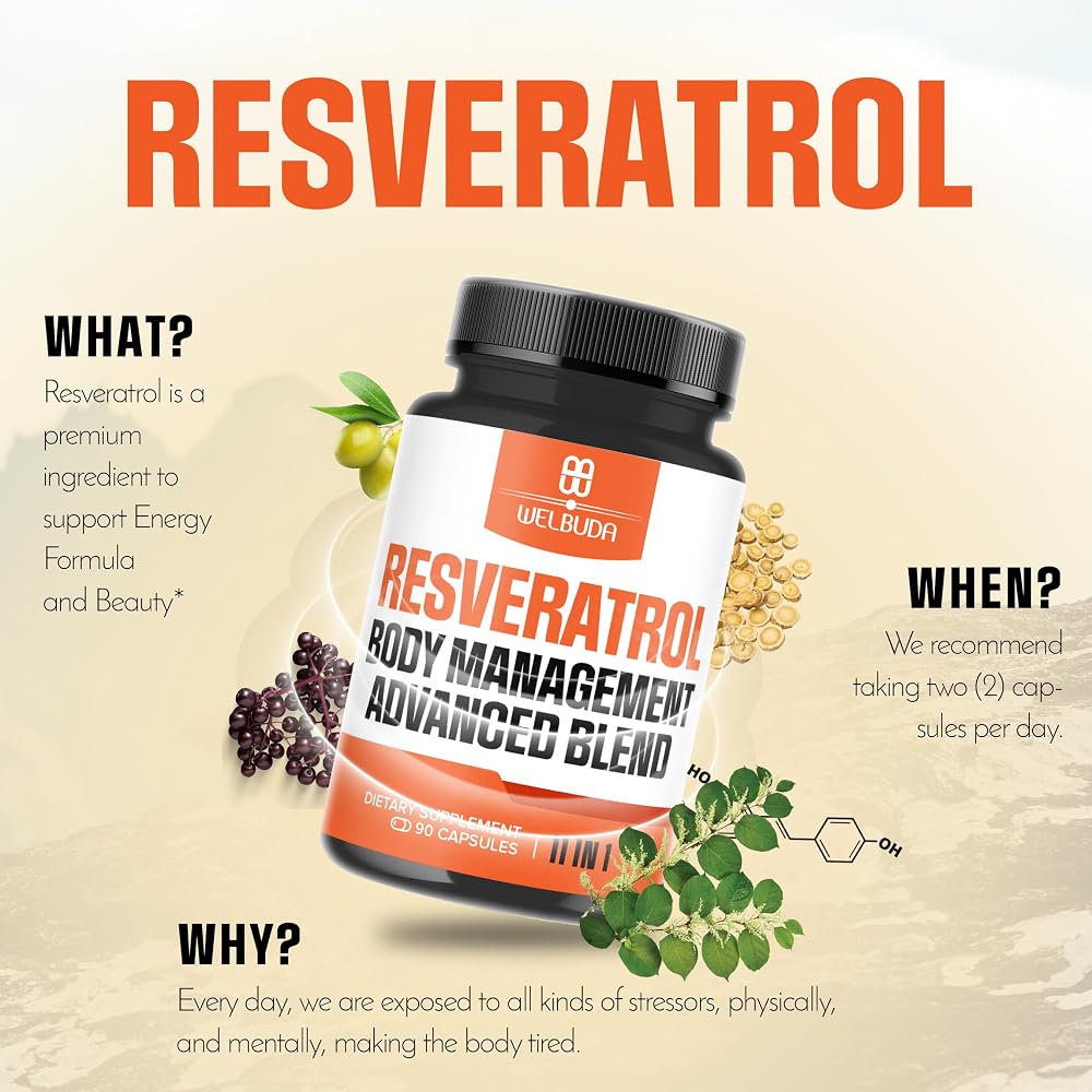 WELBUDA Trans-Resveratrol Supplements with Elderberry - 90 Capsules - image 5