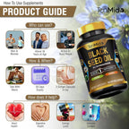Tenmido Black Seed Oil Capsules with Vitamin C & E - 150 Softgels - image 6