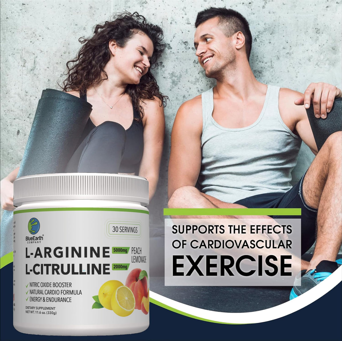 BlueEarth Company L-Arginine 5000mg + L-Citrulline Complex Powder